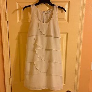 Cream silk ruffle dress